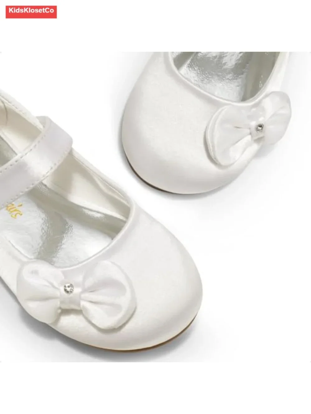 Toddler Girls Mary Jane Flats with Bow, Hook & Loop Closure, Ballet Shoes